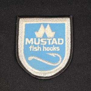 Mustad Patch Fish Hooks Embroidered Sew-On Fishing Tackle